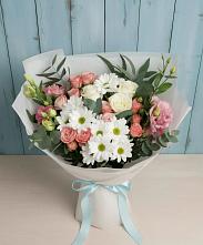 Букет цветов из:  Розы, Лизиантусы и Хризантемы #REPLACE_PRED# Покровке
