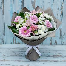 Букет цветов из:  Герберы, Альстромерии и Хризантемы в Покровке