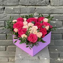 Цветочная композиция из Розы в коробке #REPLACE_PRED# Покровке
