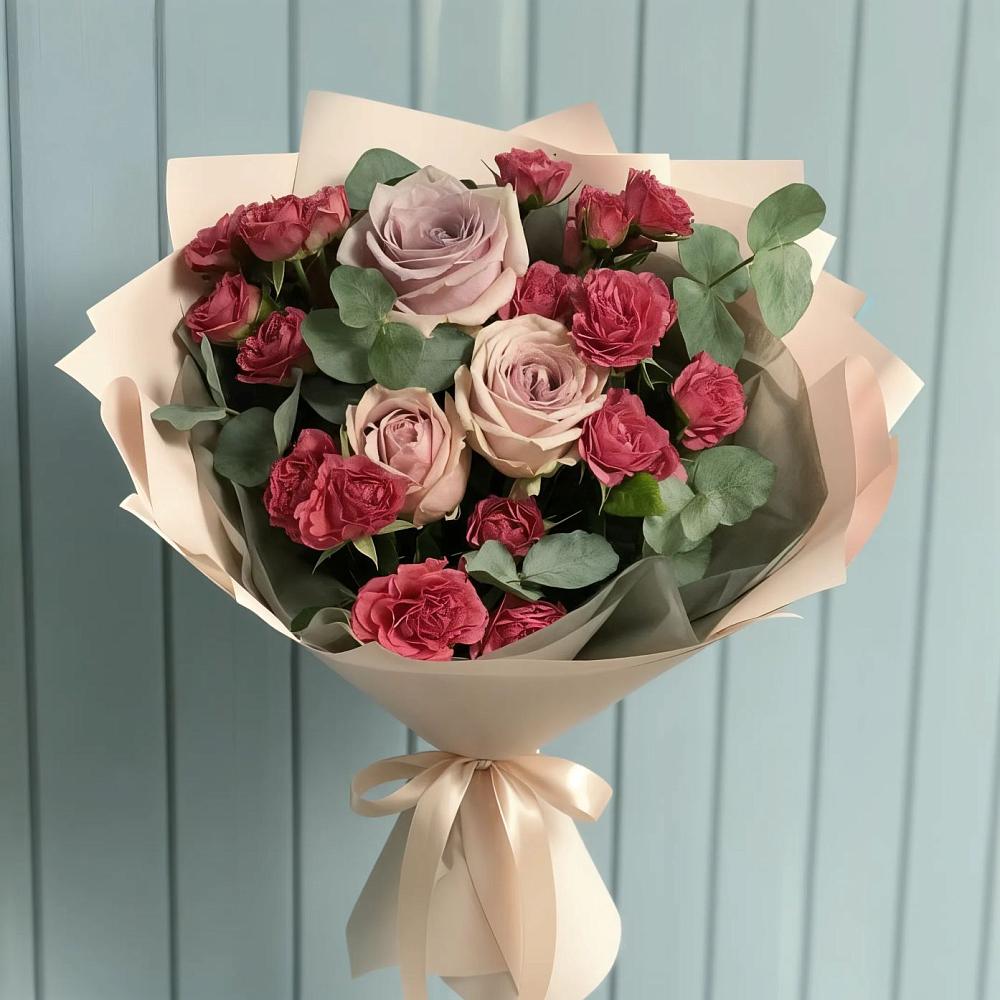 Букет цветов из: Гвоздики и Розы в Покровке