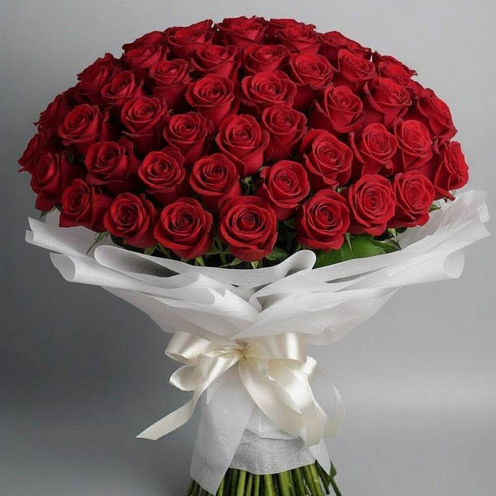 Букет 101 Красная роза Блэк Мэджик в Покровке