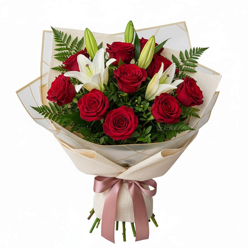 Букет цветов из: Лилии и Розы в Покровке