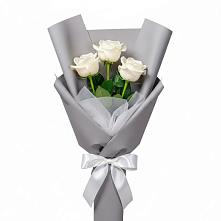 Букет 3 белые розы в Покровке