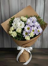 Букет цветов из:  Хризантемы и Розы в Покровке