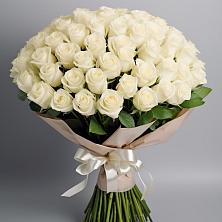 Букет 101 беля роза Белоснежка в Покровке