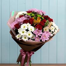 Букет цветов из:  Розы, Хризантемы и Альстромерии в Покровке