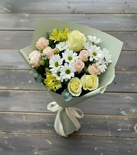 Букет цветов из:  Альстромерии, Розы и Хризантемы в Покровке